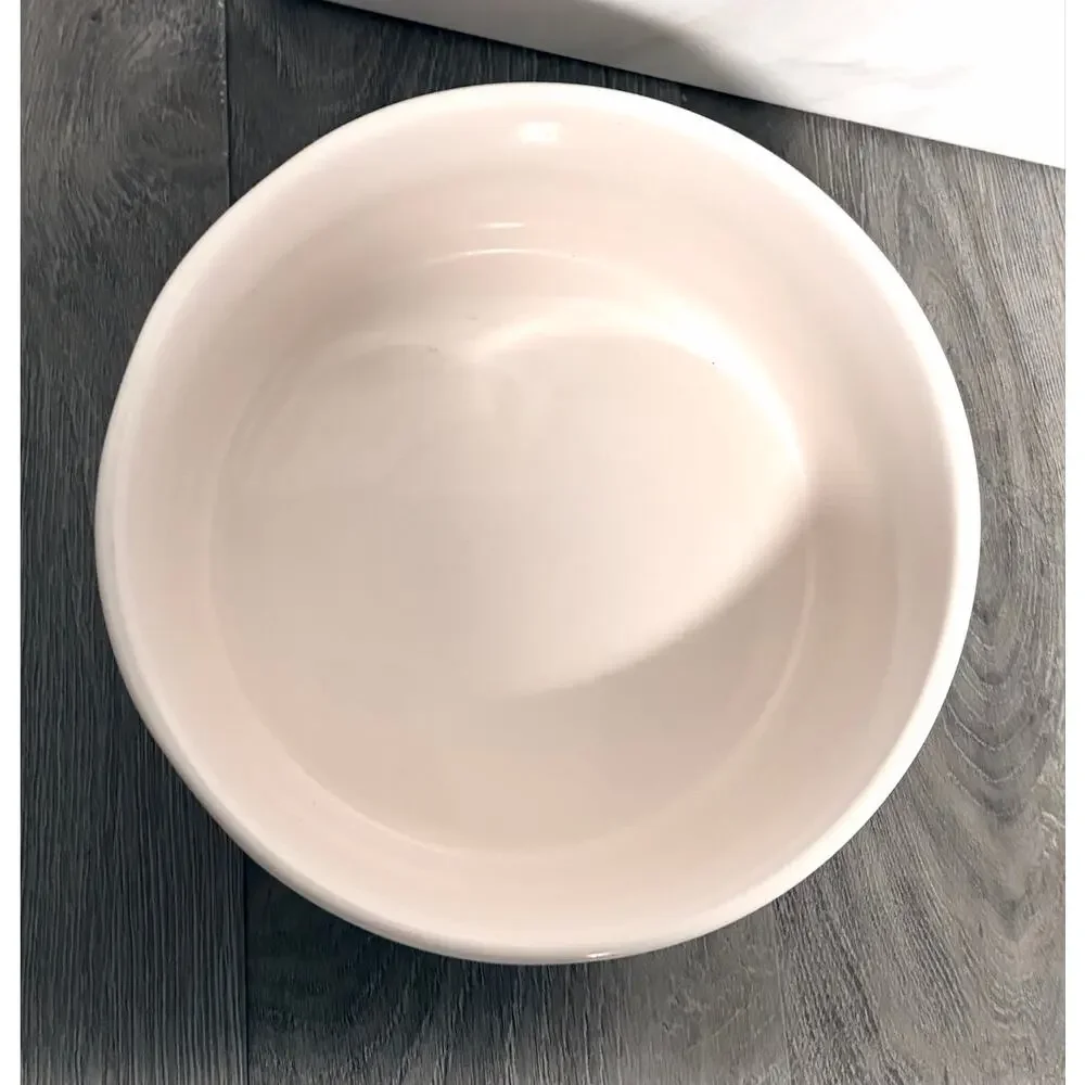 Rae Dunn OLIVER Large Ceramic Dog Pet Bowl 8